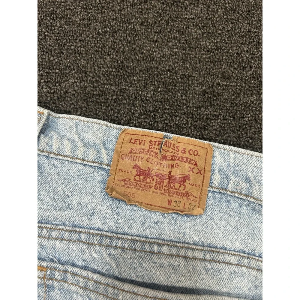 Vintage‎ Levis 505 XX Jeans Mens 38x32 (Fits 37x33) USA Made 80s Light Wash